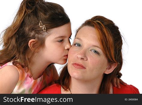 Daughter Kissing Mom Free Stock Images Photos 2459384