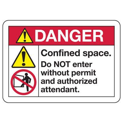 ANSI Danger Signs Confined Space Do Not Enter Emedco