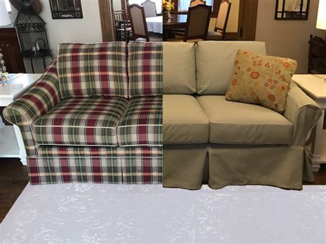 Plaid Sofa Broyhill Baci Living Room