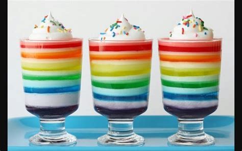 Rainbow Pudding Cup Gelatina Em Camadas Sobremesa Com Gelatina Copinhos De Gelatina