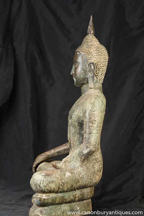 Bronze Tibetan Buddha Statue Casting Lotus Pose Buddhism Free