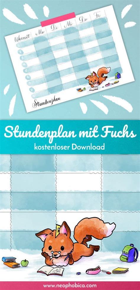 Ihr könnt den vertrag mehrmals ausdrucken und immer wieder verwenden. Dein kostenloser Stundenplan zum Ausdrucken - Kalligrafie und Fuchs Pferfekter Wochenplane ...