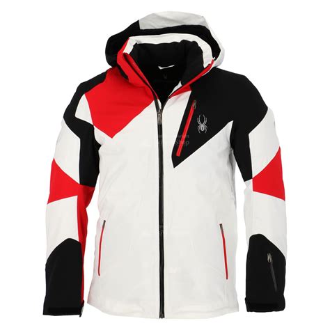 Spyder Leader Ski Jacket Men White Black Red