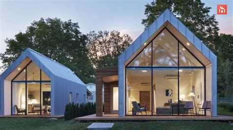 A Set Of Modern A Frame Houses With Super Sustainable