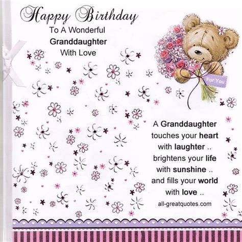 Granddaughter Birthday Wishes Quotes Shortquotescc