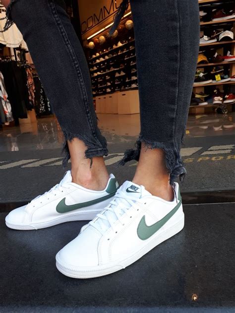 Nike Court Royale Women White With Khaki Swoosh Sneakers Fashion