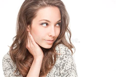 cute brunette stock image image of looking emotional 41613701