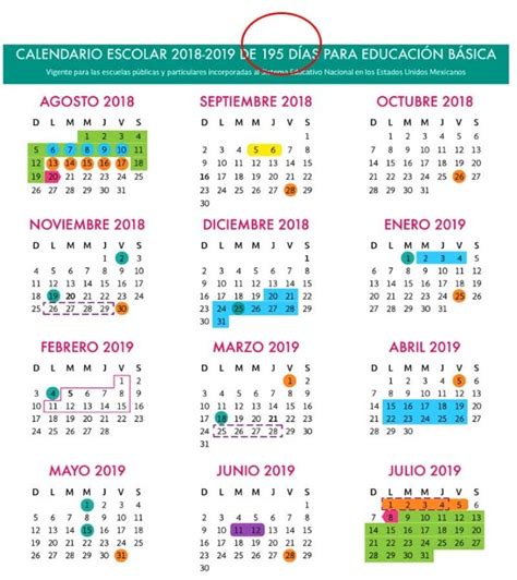 Este Es El Calendario Escolar 2018 2019