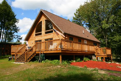 Exterio Log Cabin Pictures With Wrap Around Front Porch — Randolph