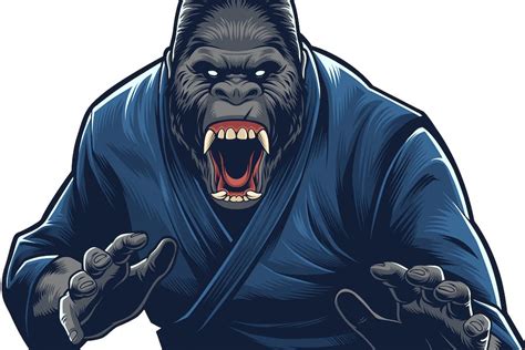 Gorilla In Brazilian Jiu Jitsu Uniform Graphics Envato Elements