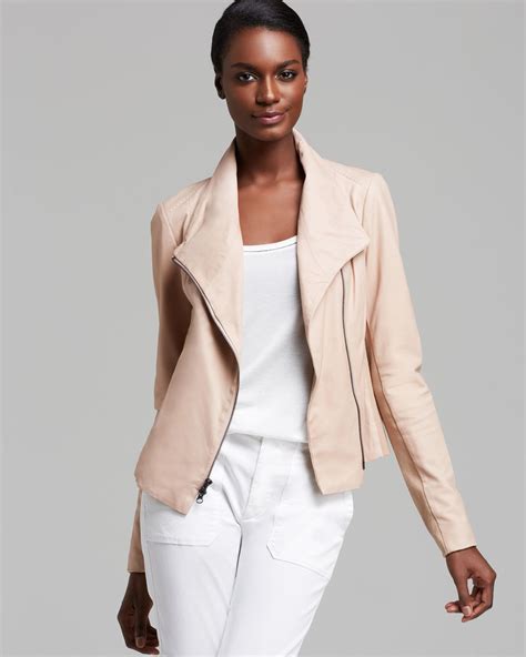 Lyst Vince Jacket Paper Leather Scuba In Pink