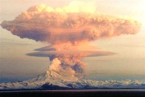 Redoubt Volcano In Eruption In Lake Clark National Park Alaska Image