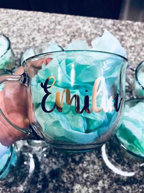 Custom Coffee Or Tea Clear Glass Mug With Name Personalized Etsy
