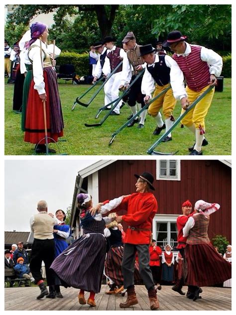Swedish Folk Dancing The Dances Often Symbolize The Various Chores