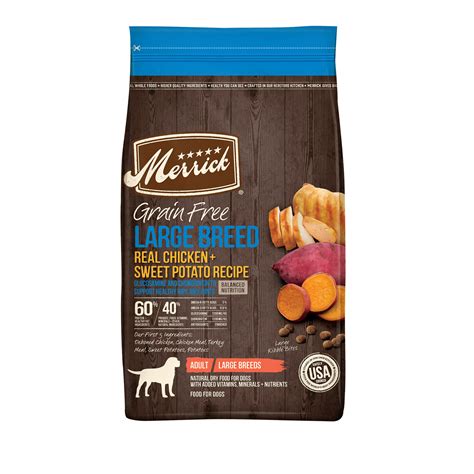 Merrick Grain Free Real Chicken And Sweet Potato Recipe Large Breed Dry
