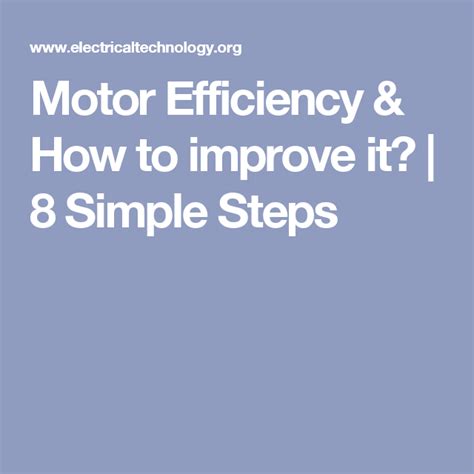 Motor Efficiency And How To Improve It 8 Simple Steps Efficiency