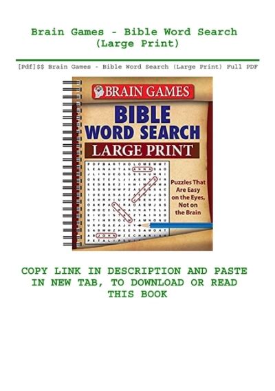 Pdf Brain Games Bible Word Search Large Print Full Pdf