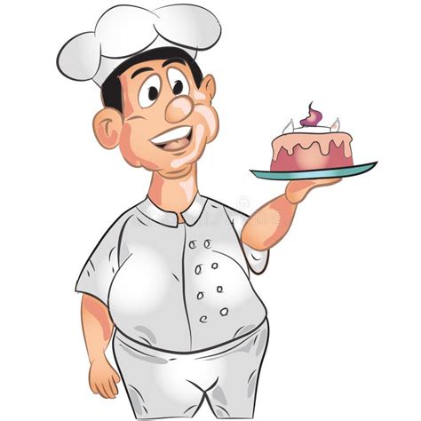 Flat Pastry Chef Cartoon Character Vector Illustration Stock Vector Illustration Of
