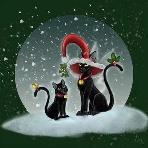 Christmas Black Cats Christmas Scenes Christmas Animals Christmas