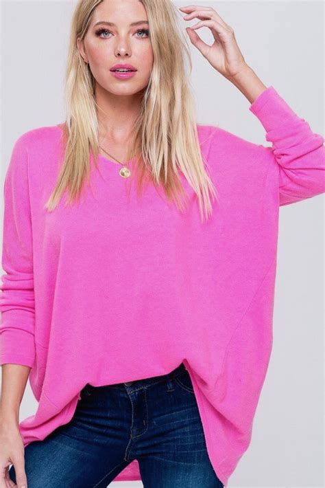 All Good Days Hot Pink Top In 2020 Hot Pink Tops Hot Pink Sweater