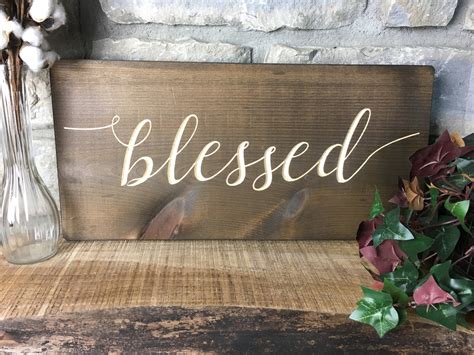 Blessed Sign Blessed Wood Sign Large Wooden Sign Christian Inspiration