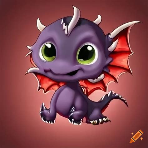 Red Baby Dragon On A Background