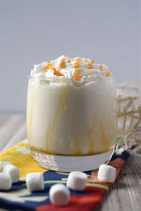 salted caramel white hot chocolate snacks and sips