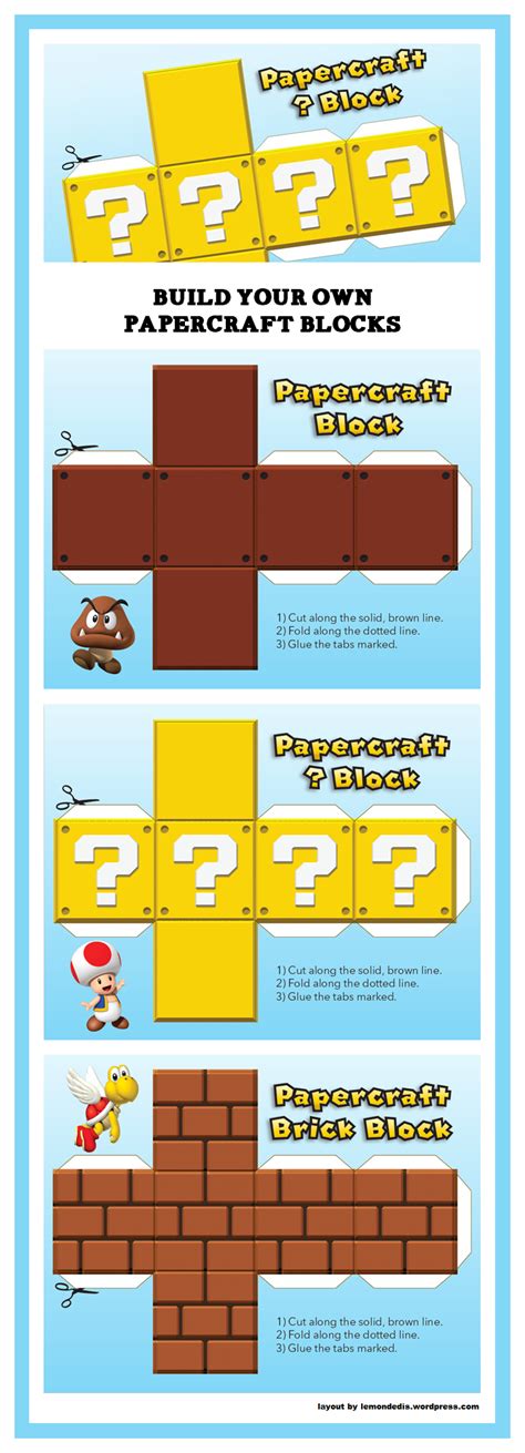 Build Your Own Papercraft Blocks Paper Toys Paper Crafts Mario Party