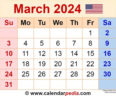 Calendar 2024 March Excel 2024 Calendar Printable