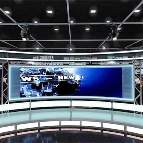 Virtual Tv News Set 1 Cgtrader