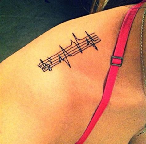 Various elements can also be incorporated in order to make the design to be more classy. Picture Of Music heartbeat tattoo idea