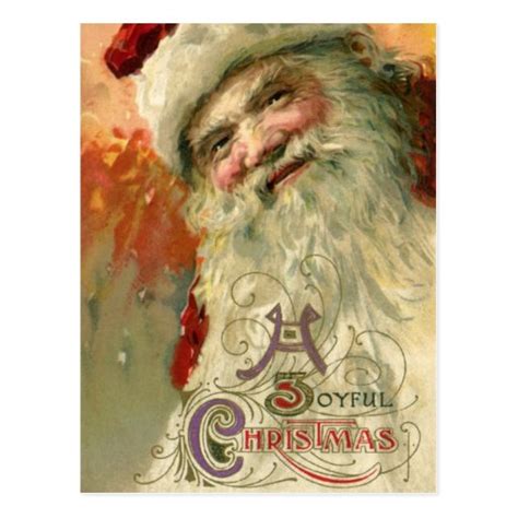 Vintage Christmas Victorian Santa Claus Portrait Postcard Zazzle