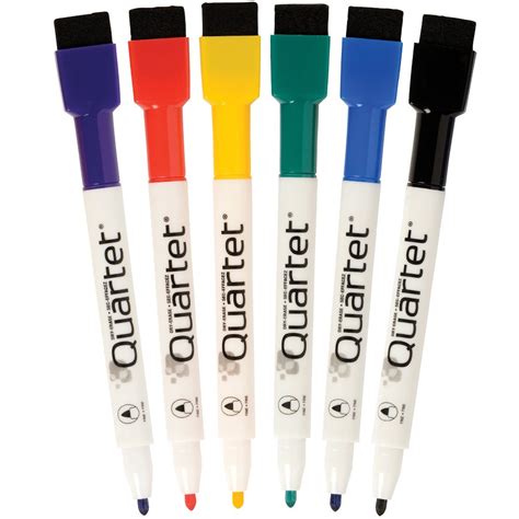 Quartet Magnetic Dry Erase Markers 6pk Fine Point Assorted Colors
