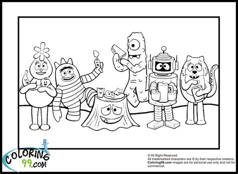 yo gabba gabba coloring pages team colors