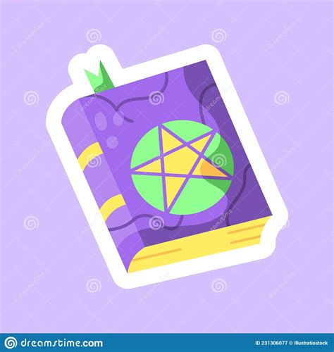 Isolated Cute Halloween Witch Spellbook Icon Vector Stock Vector