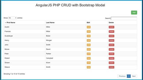 AngularJS PHP CRUD With Bootstrap Modal YouTube