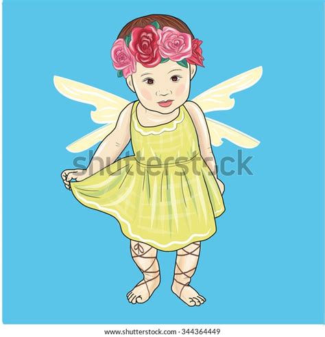 Vector Beautiful Little Girl Fairy Wings Stock Vector Royalty Free