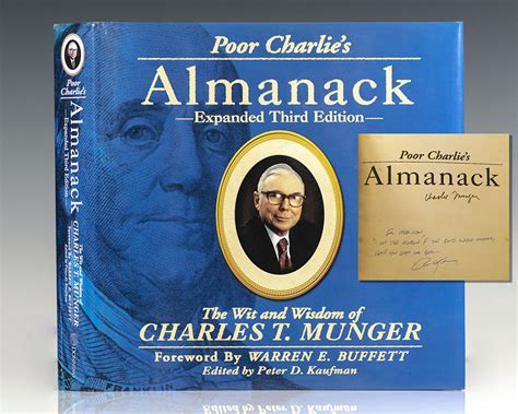 Poor Charlie S Almanack The Wit And Wisdom Of Charles T Munger Raptis Rare Books Fine