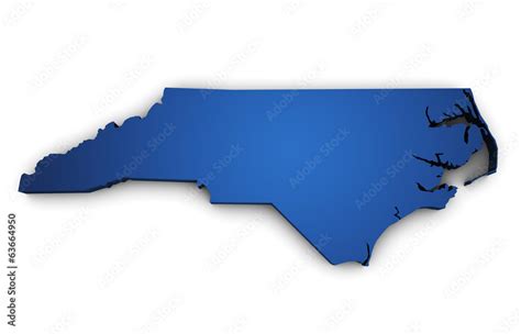 Map Of North Carolina State 3d Shape Stock Photo Adobe Stock