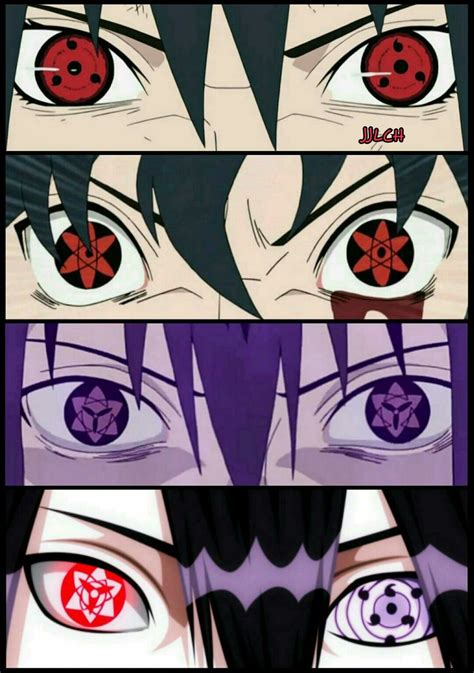 Evolución De Sasuke Naruto Eyes Mangekyou Sharingan Naruto Shippudden