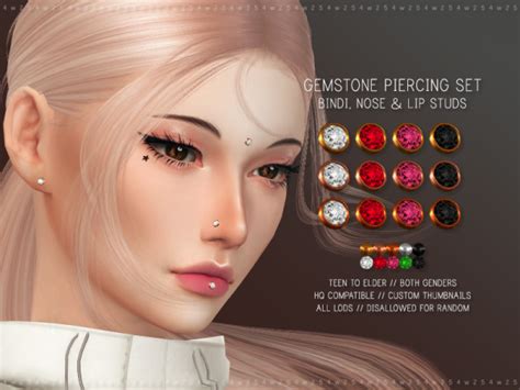 4w25 Gemstone Piercing Set The Sims 4 Download
