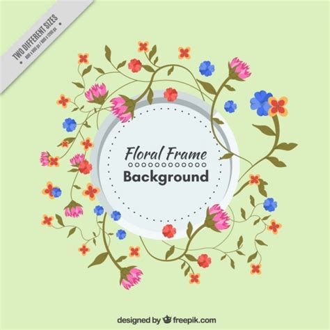 Free Vector Frame With Hand Painted Flowers