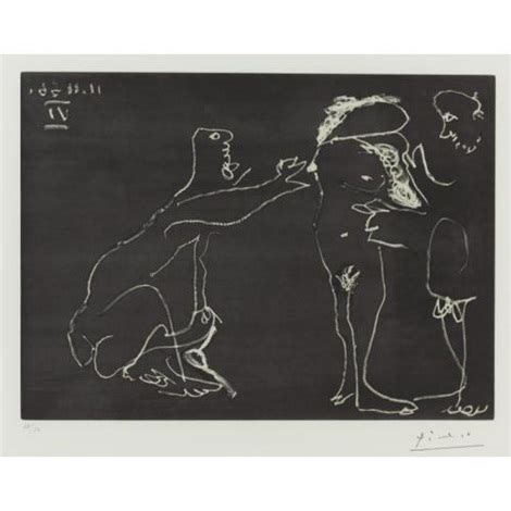 Femme Nue Se Cachant Le Visage Avec Deux Hommes By Pablo Picasso On Artnet