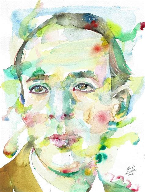 Nabokov Vladimir Watercolor Portrait2 Painting By Fabrizio Cassetta