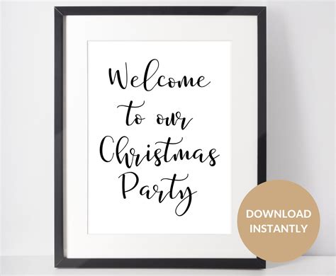 Welcome To Our Christmas Party Sign Welcome Your Guests Etsy