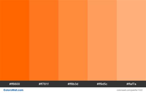 Orange Tints Colours Hex Colors Ff6600 Ff781f Ff8b3d Ff9d5c
