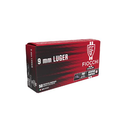 Cartucce Fiocchi Cal 9x19 9 Luger 115 Gr Rn Fmj