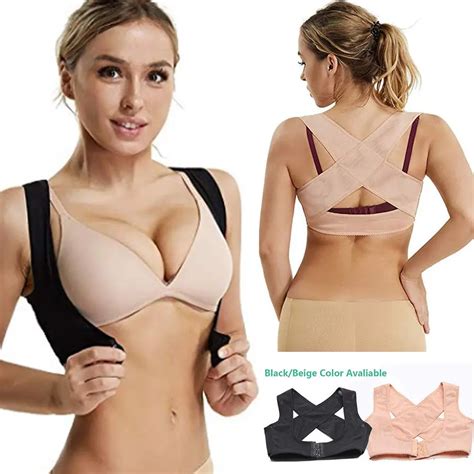 Bust Push Up Breast Vest Body Shaper Bra Posture Corrector Back Brace Support Shoulder Belt Back