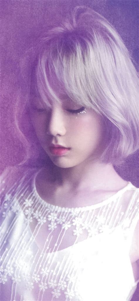 Taeyeon Kpop Girl Asian Purple Iphone X Wallpapers Free Download