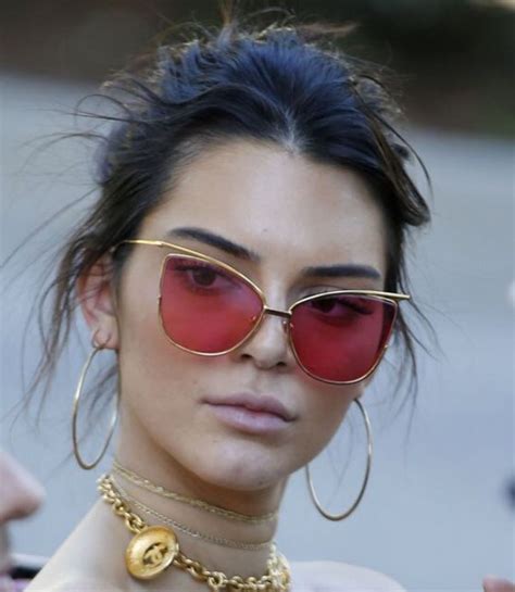 Sunglasses Kendall Jenner Glasses Red Lenses Red Lens Gold Frame Kendall Jenner Jewels